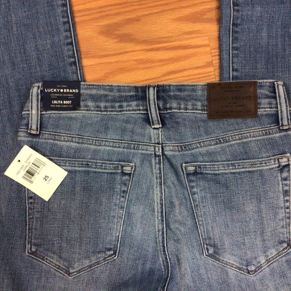 Lucky Brand Lolita Boot Cut Medium Wash Denim Blue Jeans Size 0 New With Tags - Picture 8 of 10